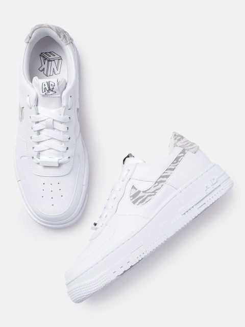 

Nike Women White Leather Air Force 1 PIXEL SE Sneakers