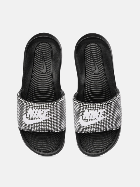 

Nike Women Black & White Printed VICTORI Sliders