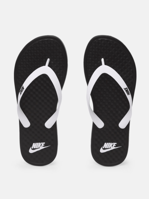 

Nike Men Black & White Solid OnDeck Thong Flip Flops