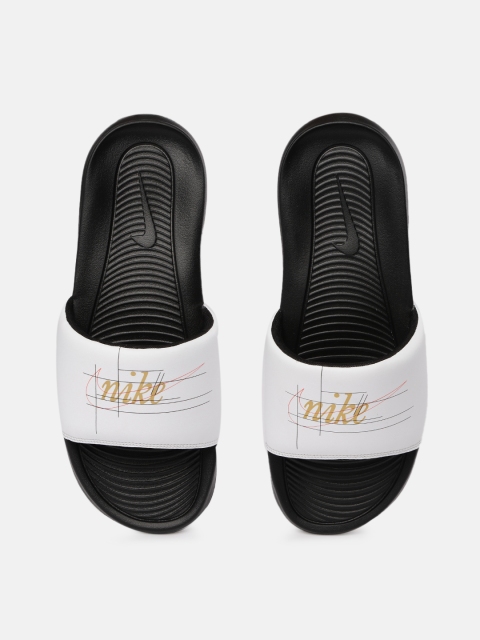 

Nike Men White Printed Victori One Slide Printed Sliders