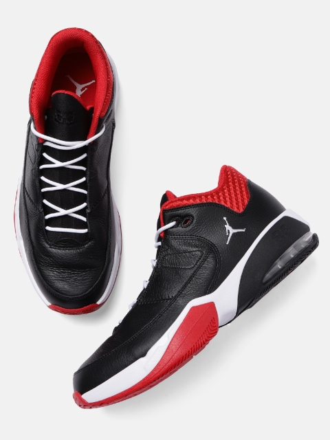 

Nike Men Black Leather Jordan Max Aura 3 Basketball Shoes