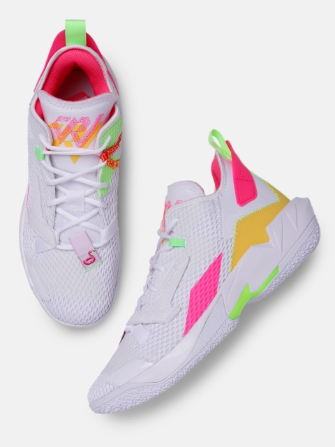 

Nike Men White Textile JORDAN WHY NOT ZER0.4 PF Basketball Shoes
