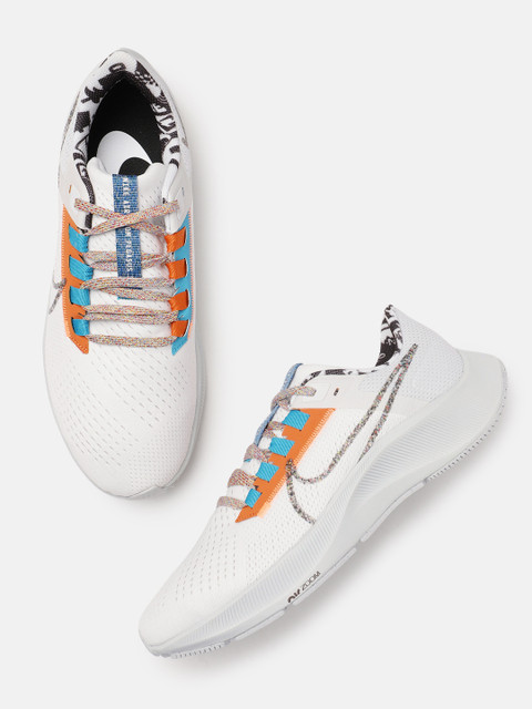 

Nike Men White Solid Air Zoom Pegasus 38 MFS Running Shoes