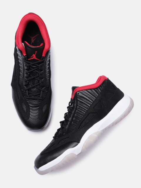 

Nike Men Black Air Jordan 11 Retro Low IE Leather Basketball Shoes