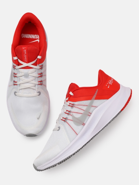 

Nike Men White & Red Quest 4 Running Shoes