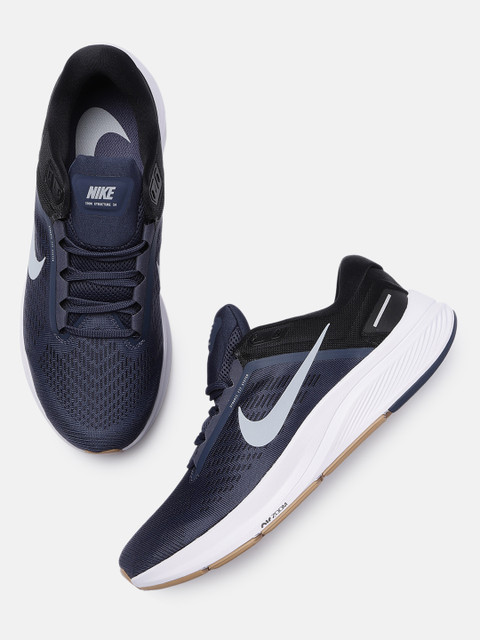 

Nike Men Blue & Black Colourblocked Air Zoom Structure 24 Running Shoes