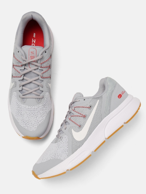 

Nike Men Grey Solid Zoom Span 3 Running Shoes