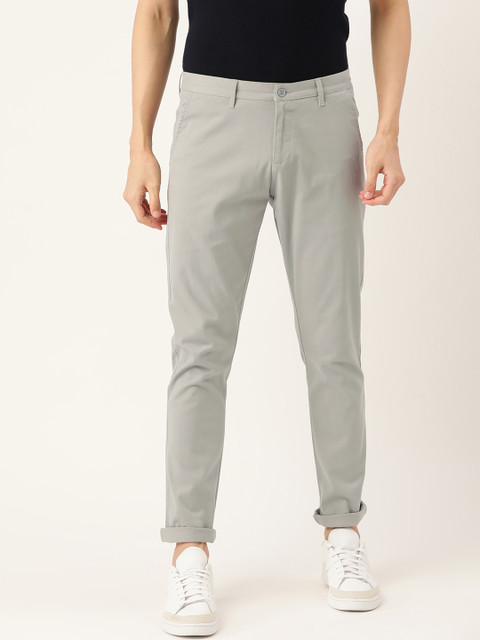 

INVICTUS Men Grey Slim Fit Chinos Trousers