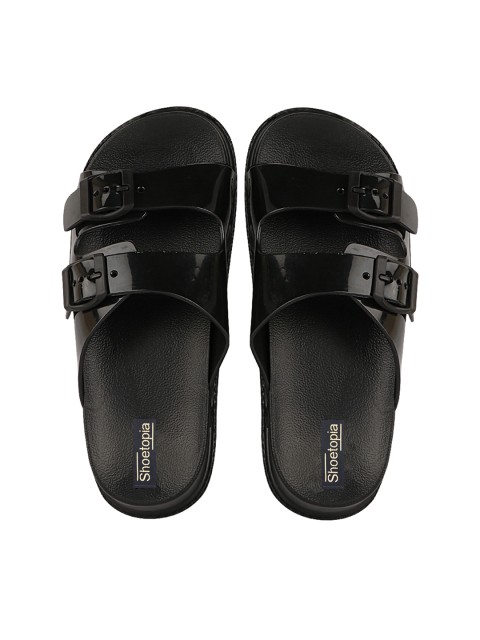 

Shoetopia Women Black Solid Sliders