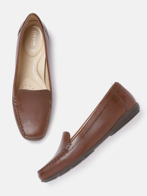 

Geox Women Brown Leather Loafers