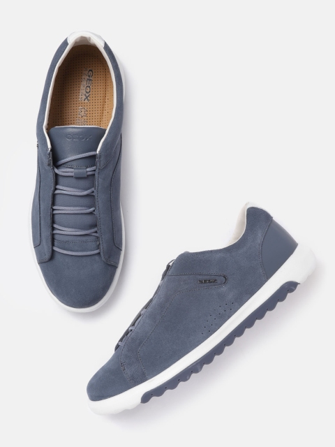 

Geox Men Blue Leather Sneakers