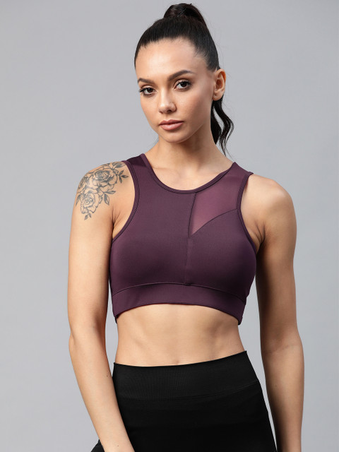 

skyria Purple Workout Bra Full Coverage Heavily Padded