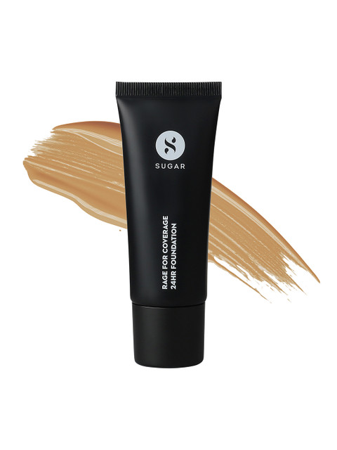 

SUGAR Rage For Coverage 24Hr Foundation for Medium Tan, Warm Undertone 25 ml - Borgia 47, Beige