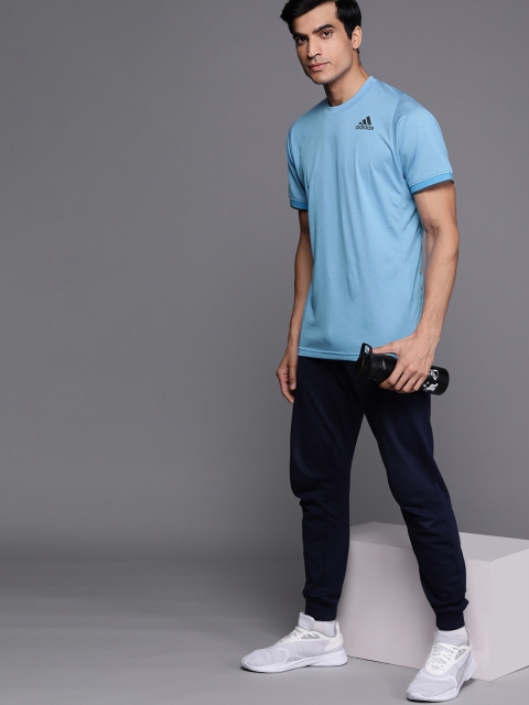

ADIDAS Men Blue Brand Logo Slim Fit Tennis Freelift Sustainable T-shirt
