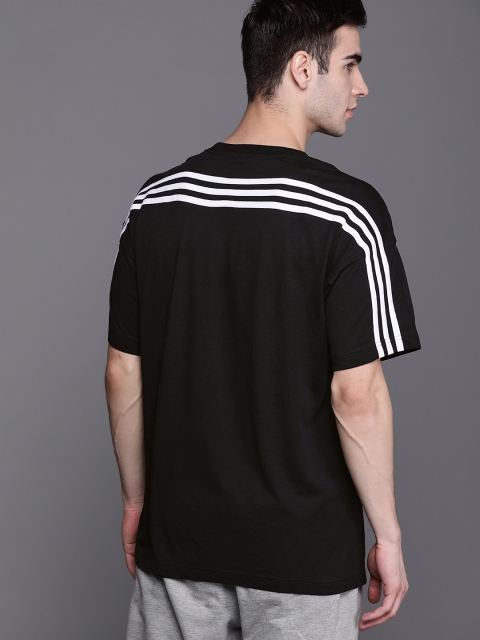 

ADIDAS Men Black MH 3-Stripes Pure Cotton T-shirt