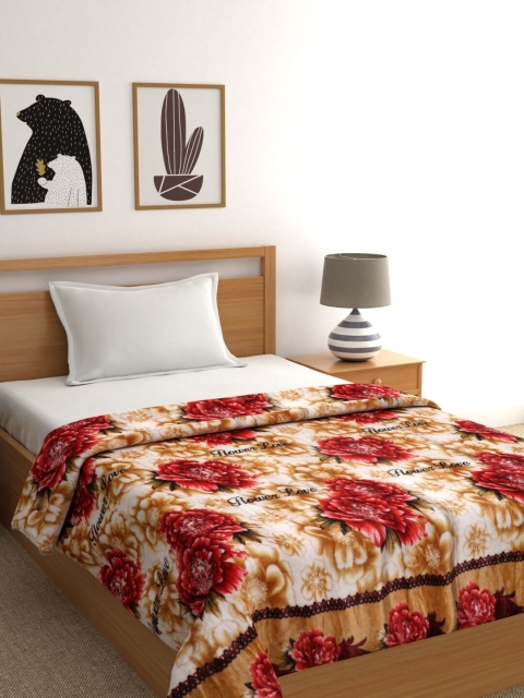 

Raymond Home Red & Brown Floral AC Room 270 GSM Single Bed Blanket