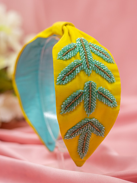 

Bellofox Women Yellow & Blue Embellished Hairband