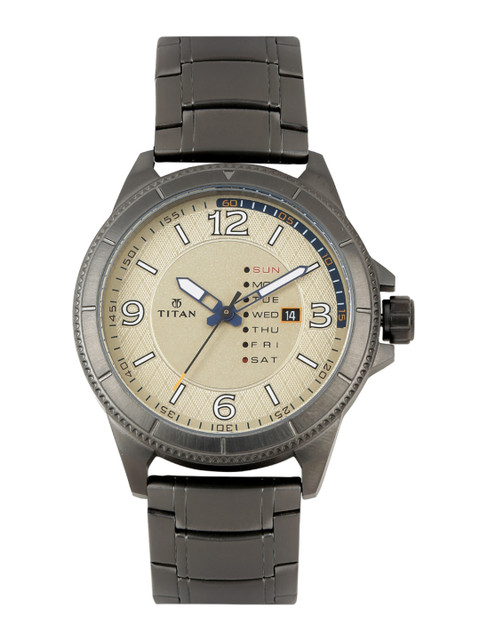 

Titan Men Beige Dial Watch 1701QM01