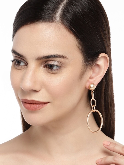 

OOMPH Gold & Gold-Toned Circular Drop Earrings