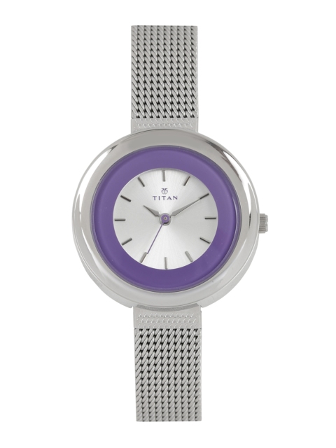 

Titan Women Silver-Toned & Purple Dial Watch NH2482SM01