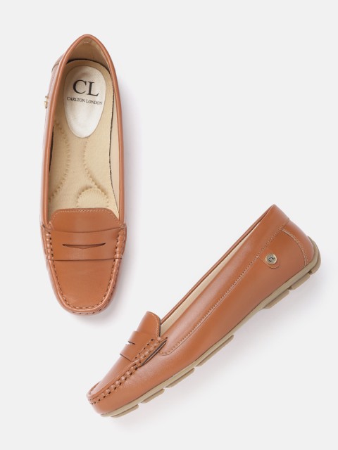 

Carlton London Women Tan Brown Solid Penny Pocket Detail Driving Shoes