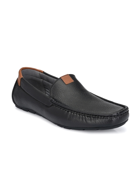 

Rodolfo Darrell Men Black Textured Driving Shoes