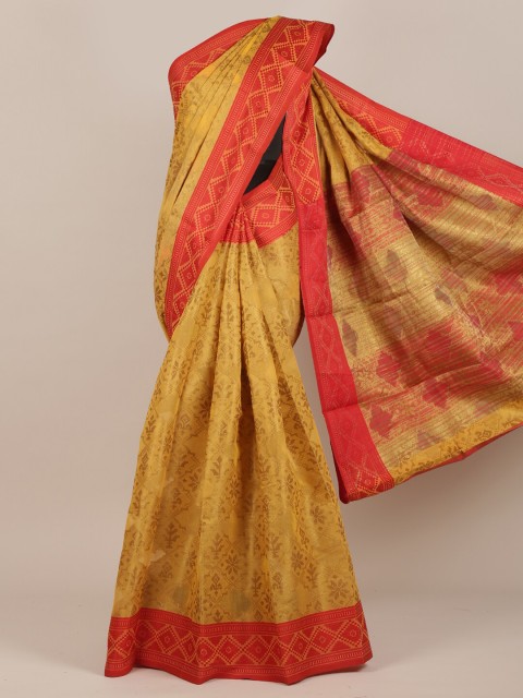 

Pothys Yellow & Red Woven Design Cotton Blend Saree