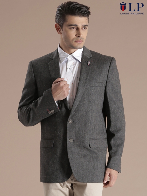 

Louis Philippe Sport Charcoal Grey Single-Breasted Slim Fit Blazer