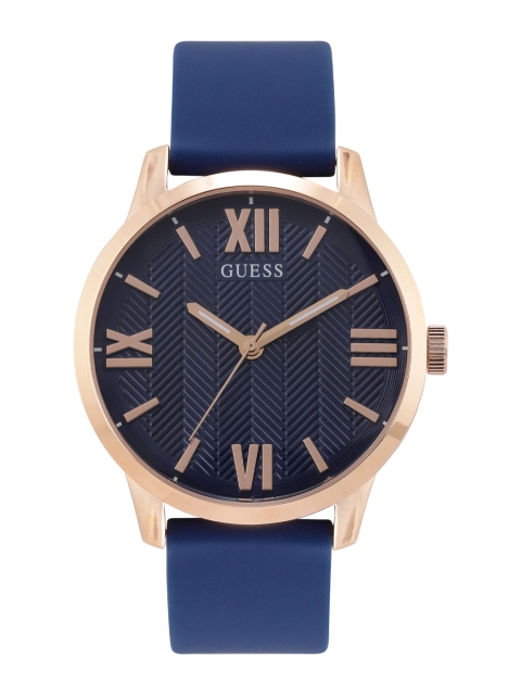 

GUESS Men Navy Blue Patterned Dial & Straps Analogue Watch GW0282G3