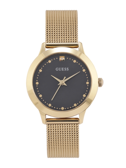 

GUESS Women Black Embellished Analogue Watch W1197L5