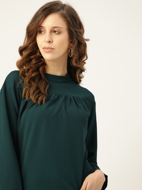 

her by invictus Teal Green Solid Regular Top