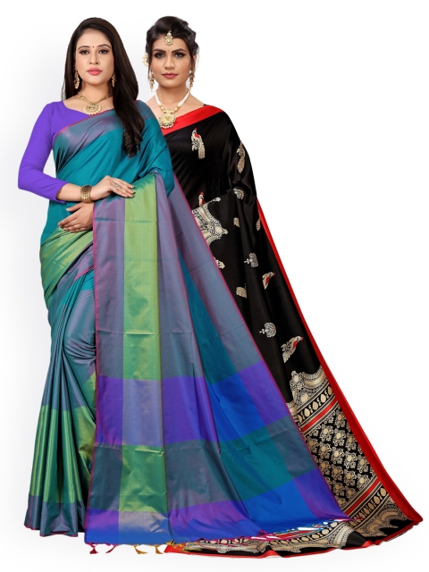 

KALINI Pack Of 2 Multicoloured Ethnic Motifs Art Silk Saree, Multi