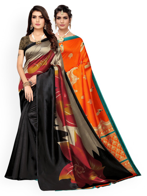 

KALINI Pack of 2 Art Silk Saree, Multi