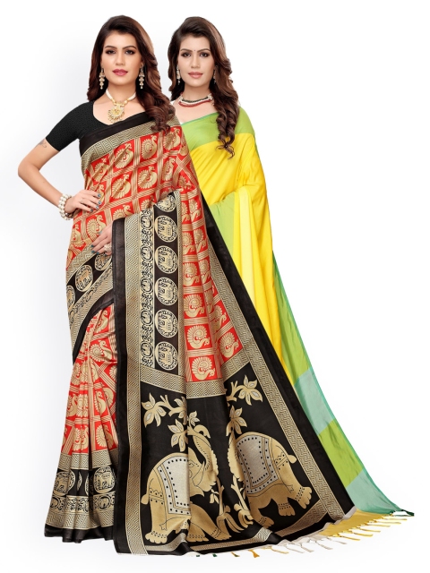 

KALINI Pack Of 2 Multicoloured Ethnic Motifs Art Silk Saree, Multi