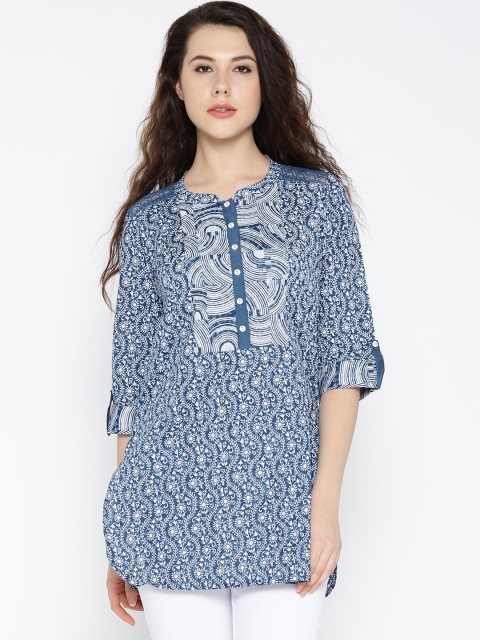 

Amaanaa Blue Floral Print Tunic