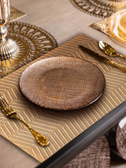 

Pure Home and Living Brown Set of 4 Brown Textured Moderno Side Plate