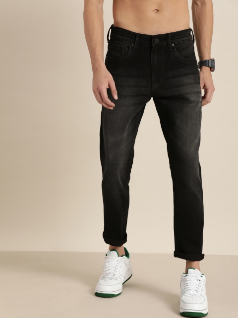 

Moda Rapido Men Black Ankle Slim Tapered Fit Light Fade Stretchable Jeans