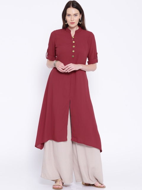 

Vishudh Maroon Polyester Kurta