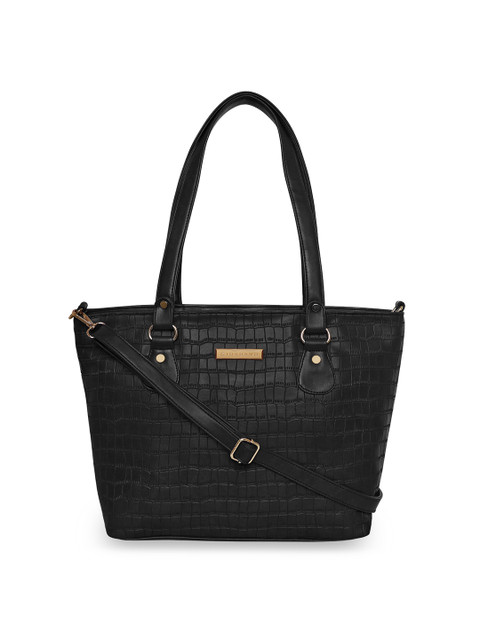 

GIORDANO Black Textured PU Structured Shoulder Bag