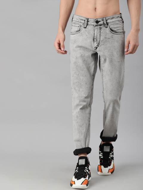 

HERE&NOW Men Grey Slim Fit Heavy Fade Jeans