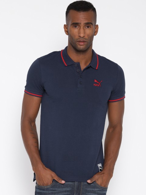 

PUMA Men Navy Archive Logo Polo T-shirt, Navy blue