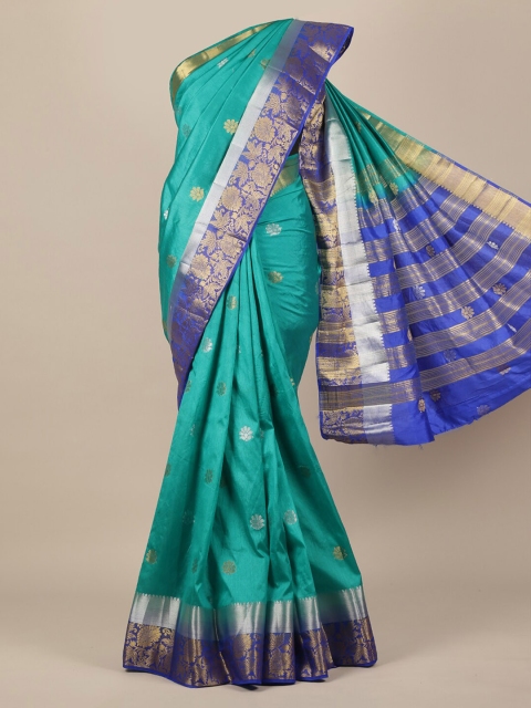 

Pothys Green Woven Design Jute Silk Saree