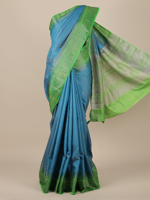 

Pothys Blue Jute Silk Saree