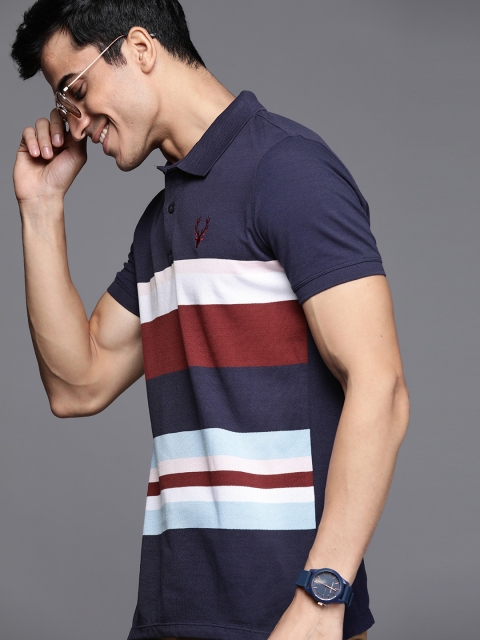 

Allen Solly Sport Men Navy Blue & Maroon Polo Collar T-shirt