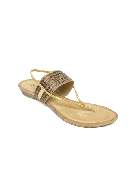 

Rocia Women Gold-Toned & Brown Printed Flats