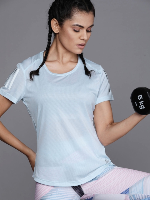 

ADIDAS Women Blue Solid Running Own The Run Tee