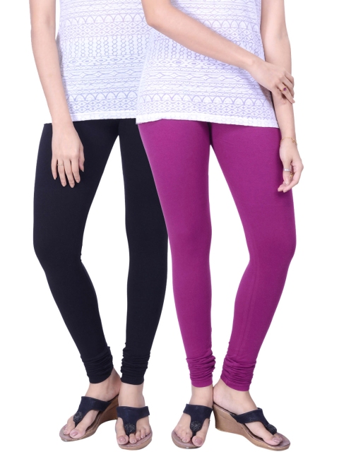 

LYRA Pack of 2 Churidar Leggings, Purple