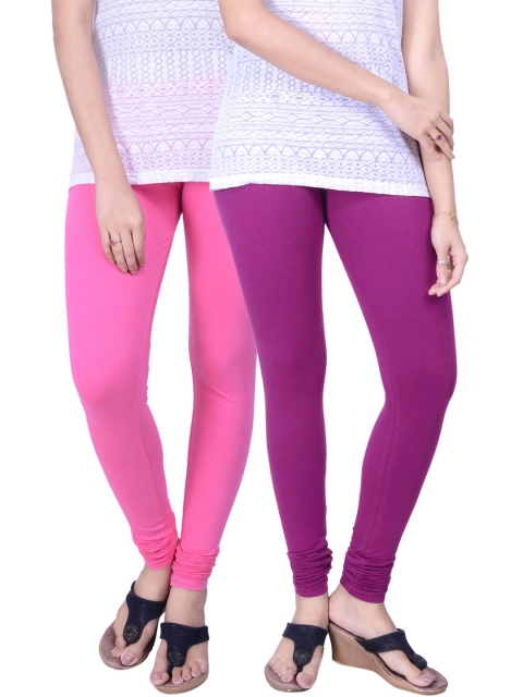 

LYRA Pack of 2 Churidar Leggings, Purple