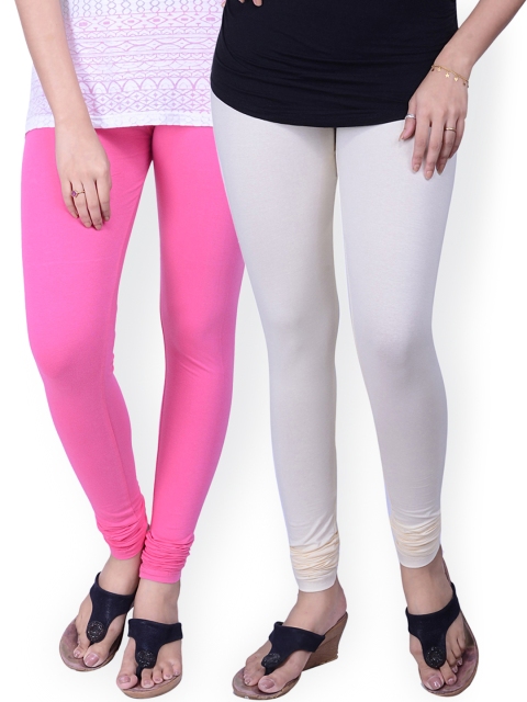 

LYRA Pack of 2 Churidar Leggings, Pink