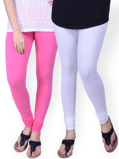 

LYRA Pack of 2 Churidar Leggings, Pink
